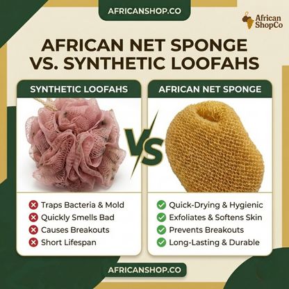 100% Authentic African Exfoliating Net Sponge