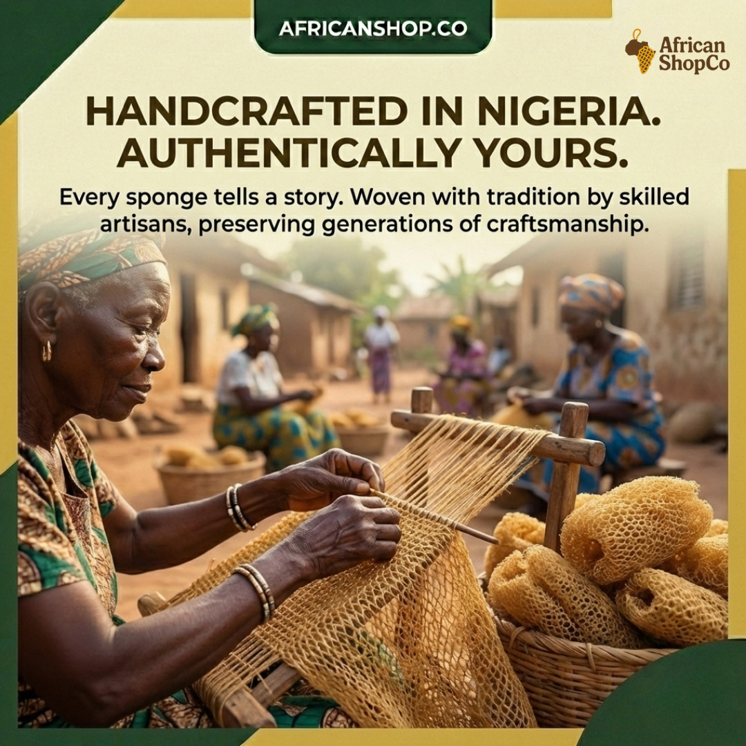 100% Authentic African Exfoliating Net Sponge