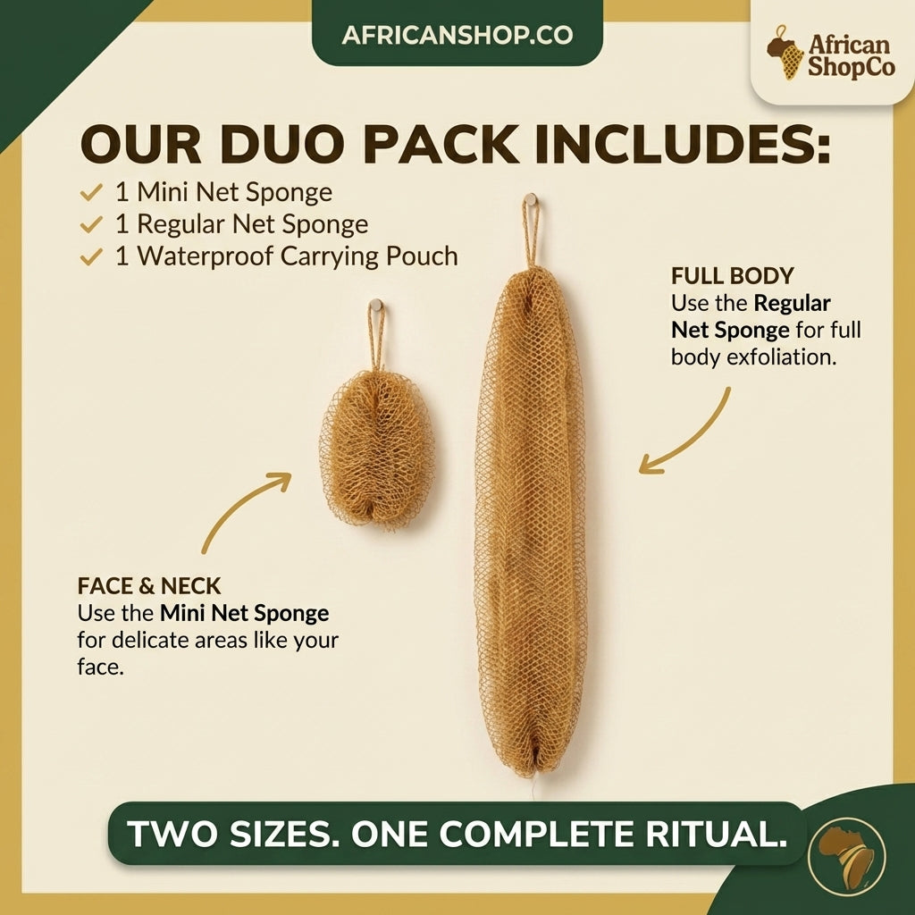 Face & Body Authentic African Exfoliating Net Sponge Set