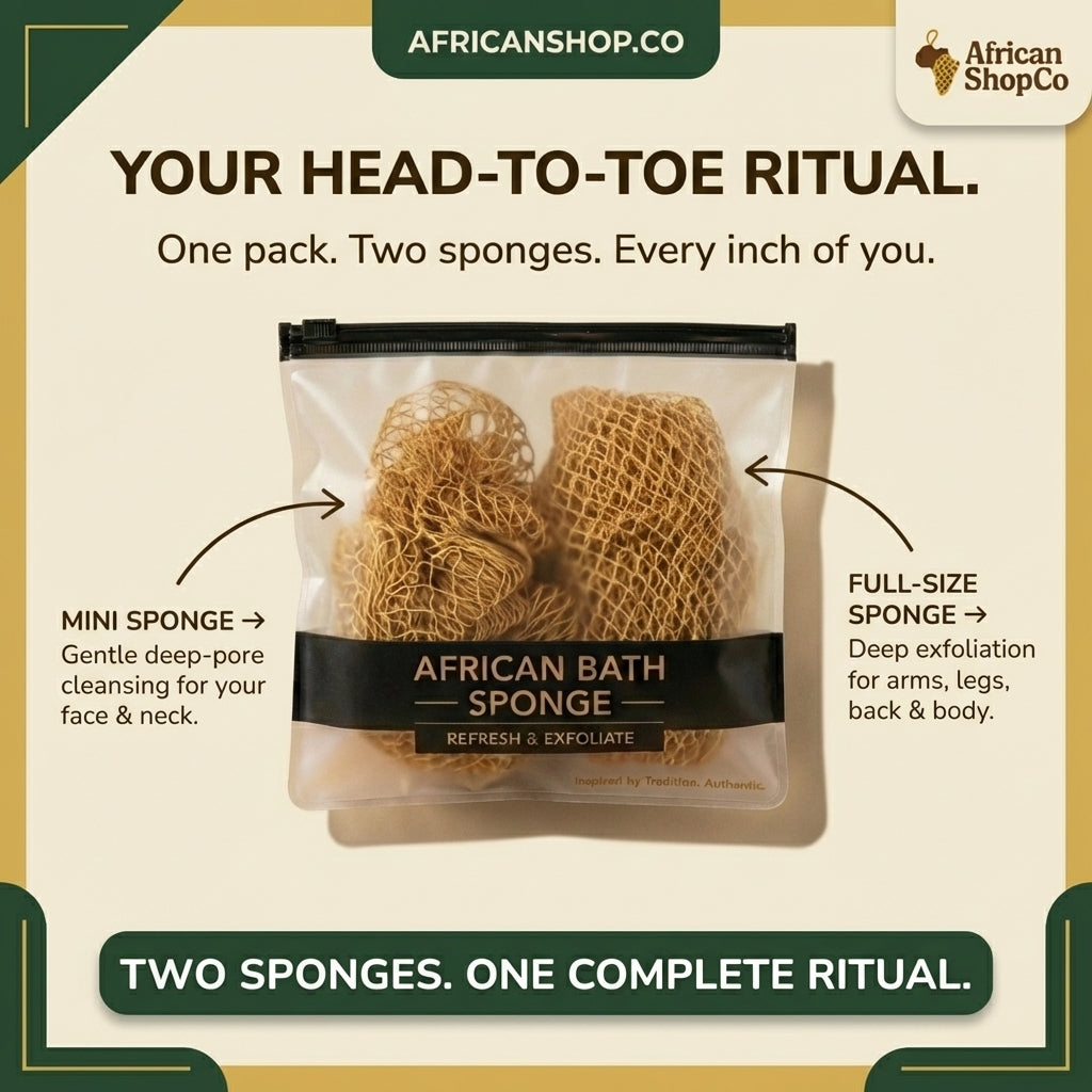 Face & Body Authentic African Exfoliating Net Sponge Set