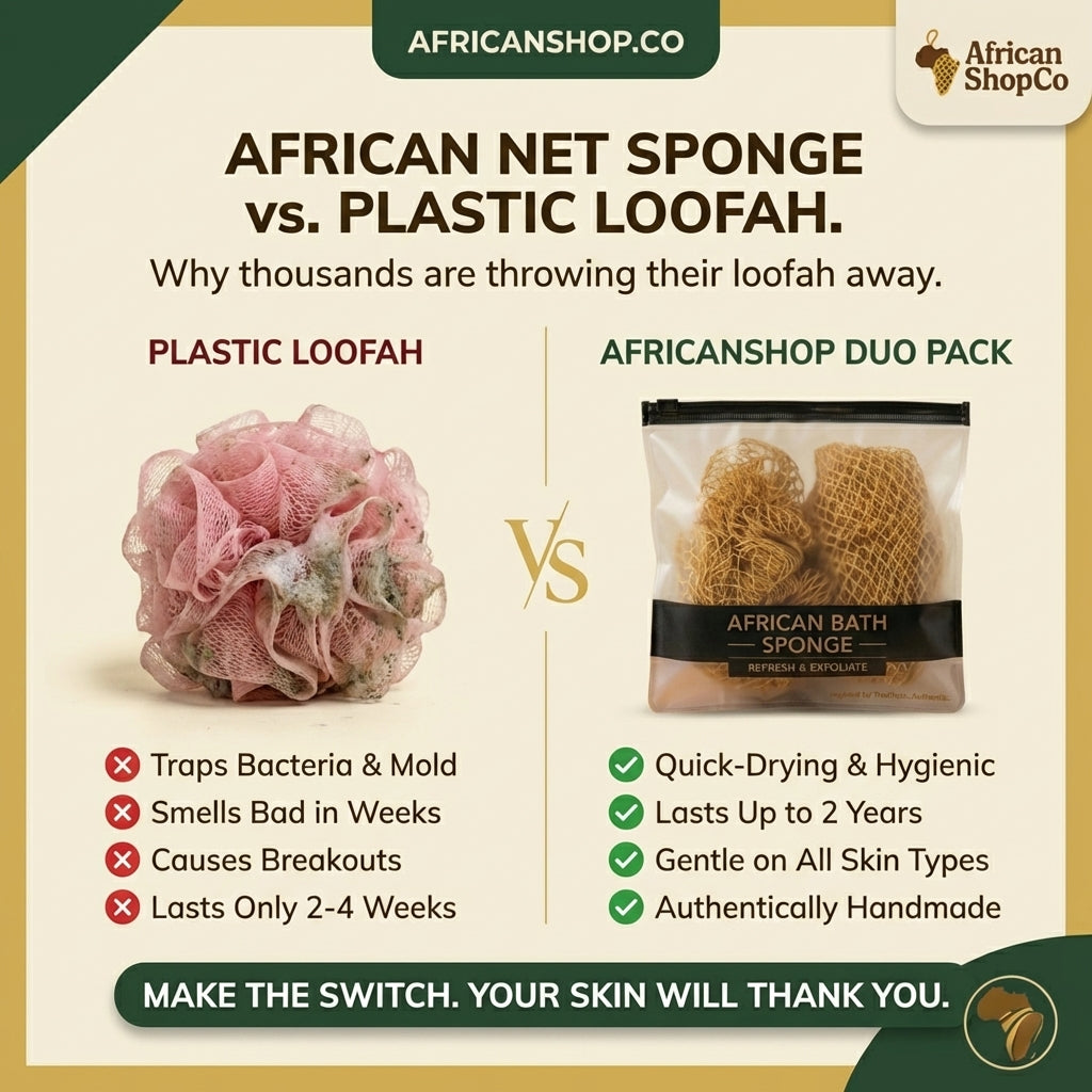 Face & Body Authentic African Exfoliating Net Sponge Set