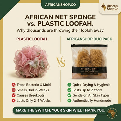 Face & Body Authentic African Exfoliating Net Sponge Set