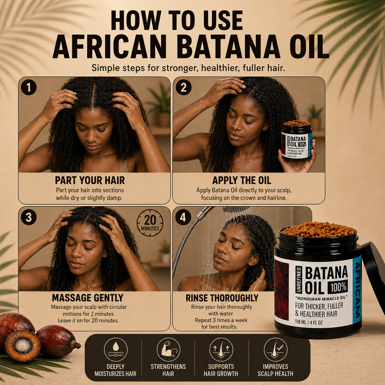 Batana Natural Hair Growth Oil